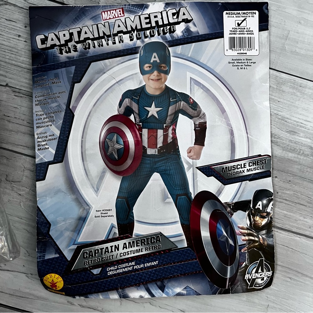 MARVEL Captain America Winter Soldier boys Medium 5-7 years old